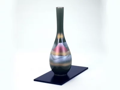 Vase "Fuji rouge" Kutani