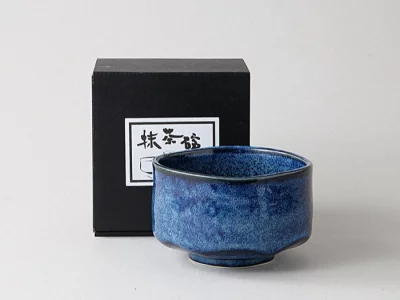 Chawan / Bol à matcha bleu indigo