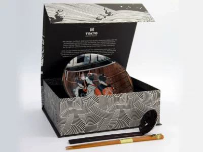 Coffret cadeau bol à Ramen "Asakusa Geisha" avec baguettes et cuiller