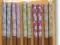 Lot de 5 paires de baguettes japonaises fleuries pastel