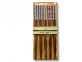 Lot de 5 paires de baguettes japonaises fleuries pastel